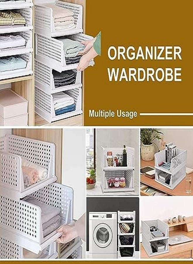 Freshwind Plastic Wardrobe Organizer for Clothes Toys, Books/Foldable Organiser/Closet/Stackable Closet Drawer Dress Organiser for Almirah & Cupboard Size- Large (PACK OF 1) - Image 5