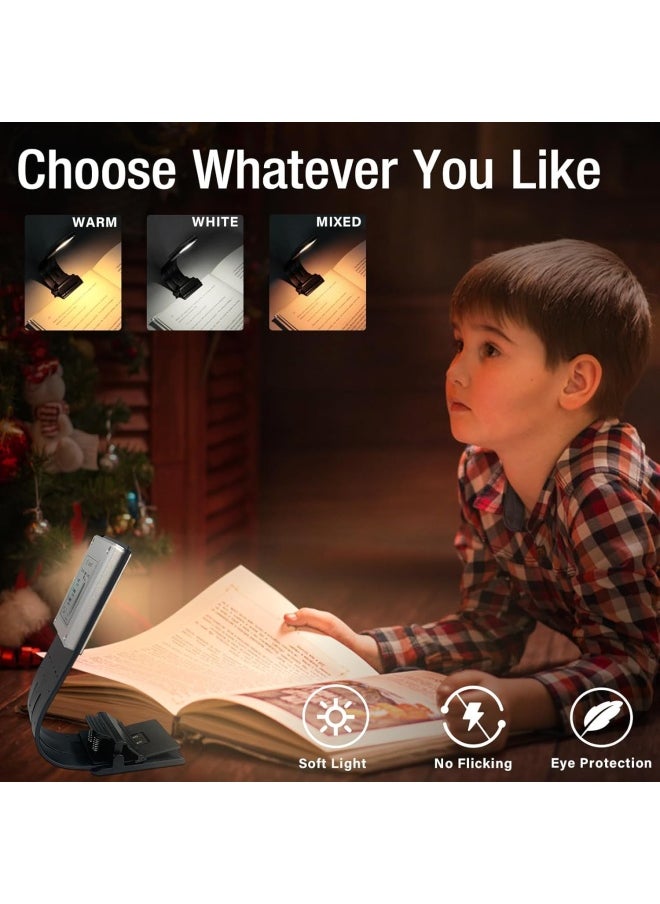 LuminoLite 3000K Warm LED Bookmark Book Light Reading Lights for Reading in Bed Adjustable 4-Level Brightness Soft Light Easy for Eyes Built-in USB Cable Easy Charge. Perfect for Avid Readers
