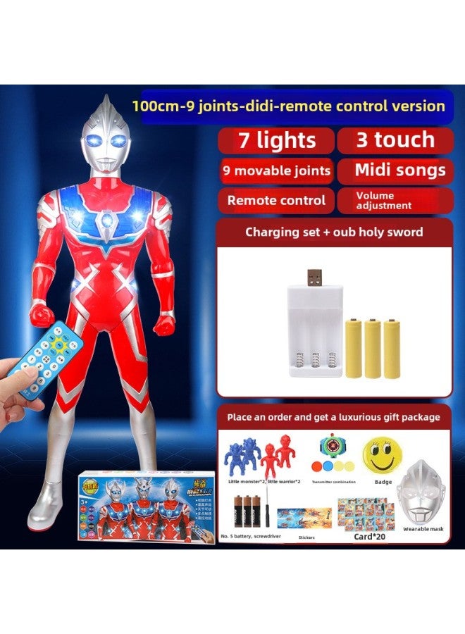 Super One Meter Ott Doll Robot Man Superman Light Music Story Boy-Color: 1 Midi Remote Control Version Charging Gift Bag - Image 1