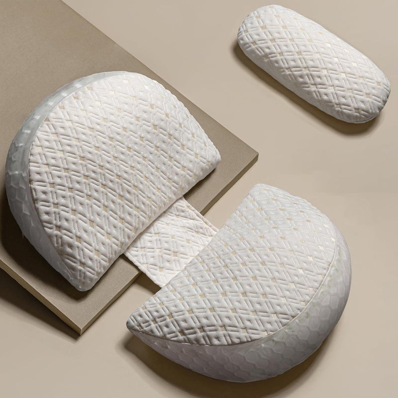 Lighterday U Shaped Pregnancy Pillow for SleepingAdjustable Wedge Maternity PillowDetachable Maternity Pillow for Pregnant WomenBody Support Pillow for BackHIPSLegs White