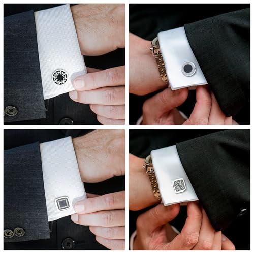 Wynameleri Mens Cufflinks Luxury Cufflinks Set of 4 Gold Shirt Accessories Wedding Groom Gifts - Image 3