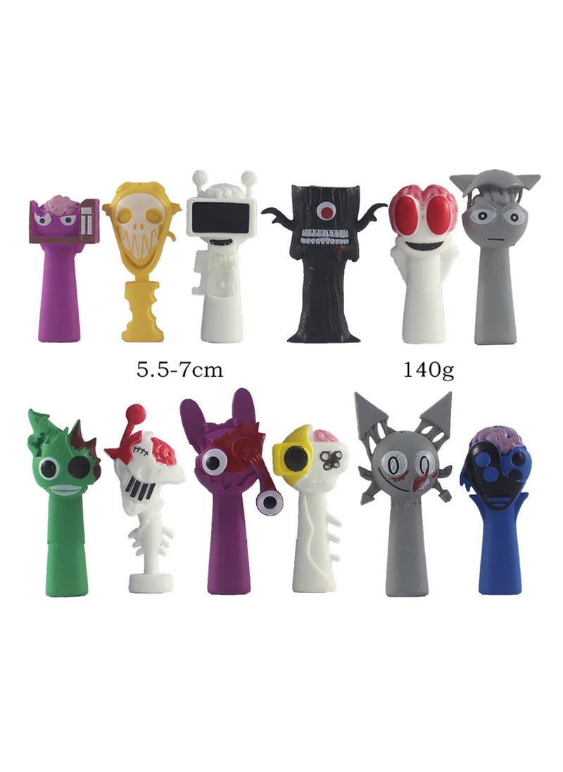 null - 12-Piece Set Of Rhythm Box Figurines Collection, 7-8cm Cute Rhythm Box Game Peripheral Figurines, Desktop Ornaments, Suitable For Gifts For Children And Fans (Style 7) - Image 1