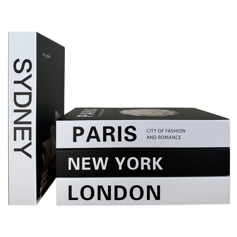 PROBENEX Urban Large | 4 PCS Faux Decorative Books for Home Decor | Not Real Books (Cardboard Boxes) | Coffee Table, Shelf Styling & Modern Aesthetic Accent Pieces for Living Room (L_Urban_Large) - Image 1
