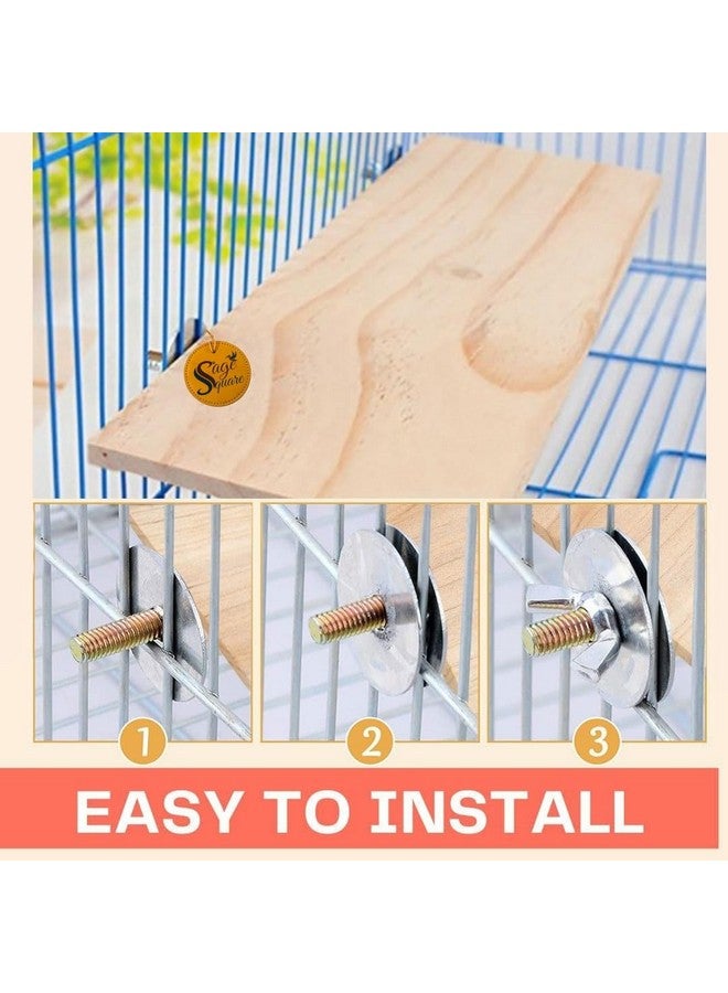 سايج سكوير منصة رمل خشبية مصنوعة من الخشب الطبيعي، مجموعة من اثنين (12*4.5 بوصة ورمل 12*4.5 بوصة) حامل مجثم على شكل مستطيل، ملحقات القفص، لعبة مرحة، مناسبة للطيور والببغاوات والبادجي - Image 5