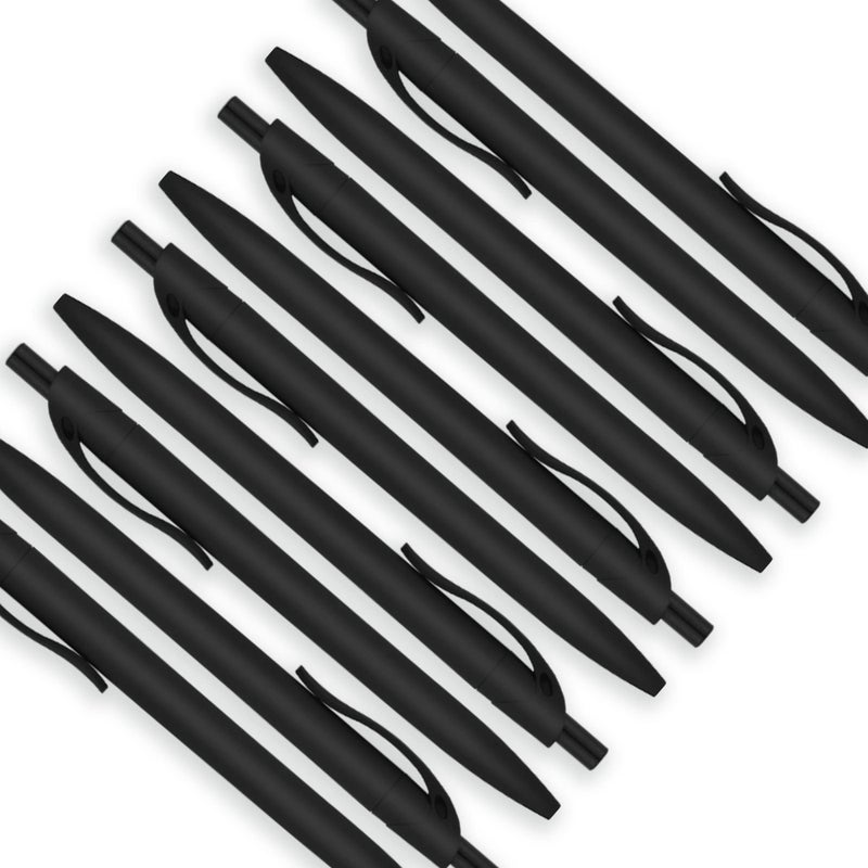 Deegtran 100 Pack No Bleed Black Barrel Click Pens, Wholesale Retractable Ballpoint, Medium Point, Smooth Ink, 1.0MM Black Ink - Image 3