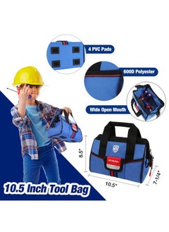 WORKPRO 9 Piece Kids Real Hand Tool Set Blue Junior Tool Kit With Storage Bag For Boys Girls Children Diy Building And Woodworking Age 8+  - Image 5