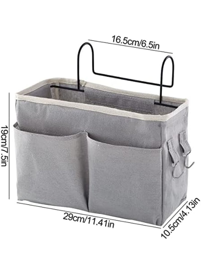 Luckam Bedside Storage Bag, Bed Pockets Baskets, Bedside Hanging Storage Organiser, Dormitory Bed Organiser Caddy Desktop Storage Rack for Home Office School Dorm Room Bunk Bed - Image 5
