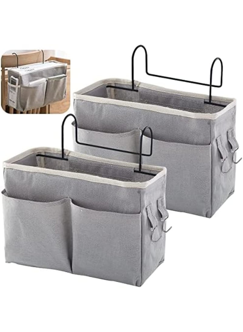 Luckam Bedside Storage Bag, Bed Pockets Baskets, Bedside Hanging Storage Organiser, Dormitory Bed Organiser Caddy Desktop Storage Rack for Home Office School Dorm Room Bunk Bed - Image 1