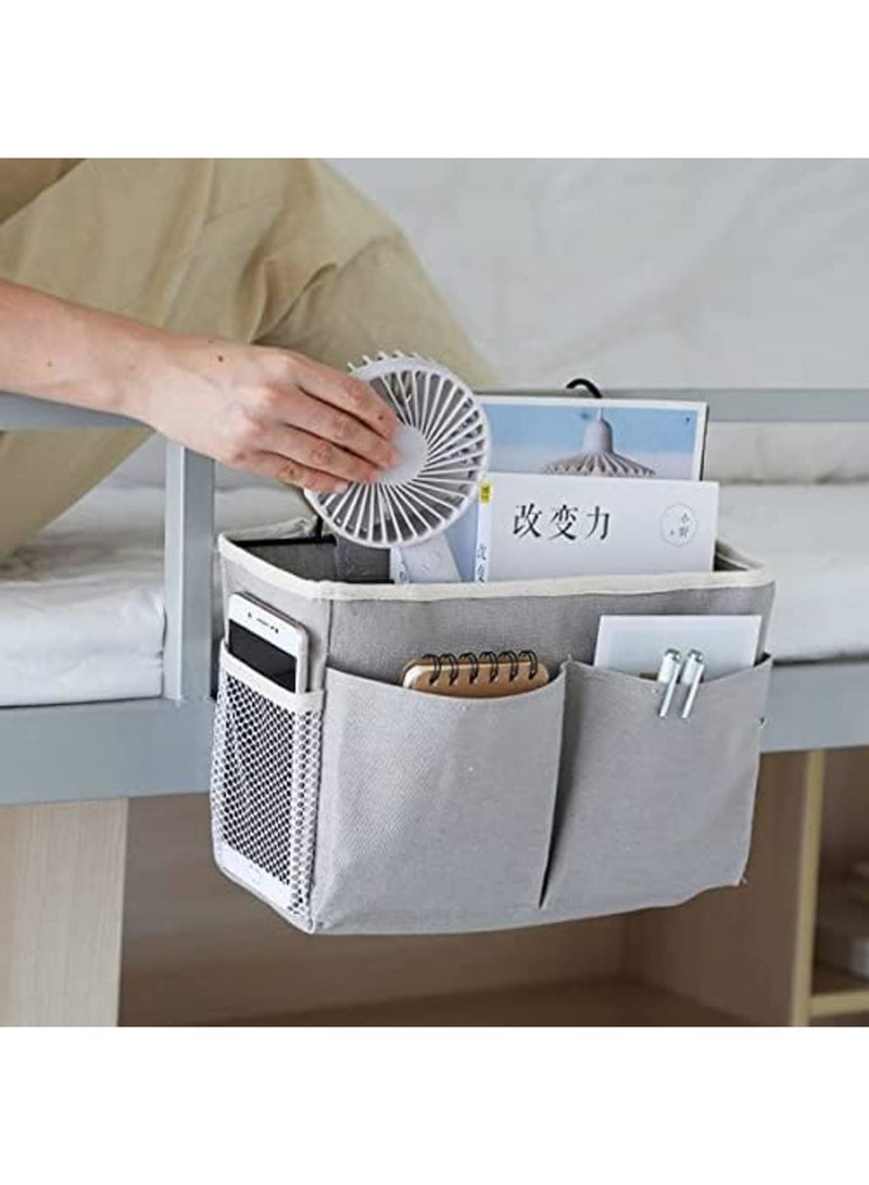 Luckam Bedside Storage Bag, Bed Pockets Baskets, Bedside Hanging Storage Organiser, Dormitory Bed Organiser Caddy Desktop Storage Rack for Home Office School Dorm Room Bunk Bed - Image 4