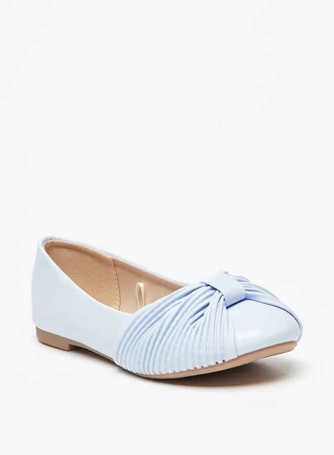 فلورا بيلا من شو إكسبرس Girl's Bow Accent Slip-On Round Toe Ballerina Shoes