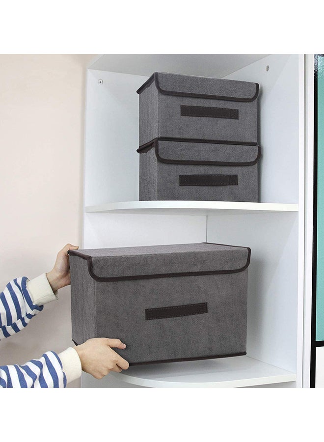 Loquat Pack Of 2 Foldable Storage Box With Lid Multicolour 36x23x24cm - Image 5