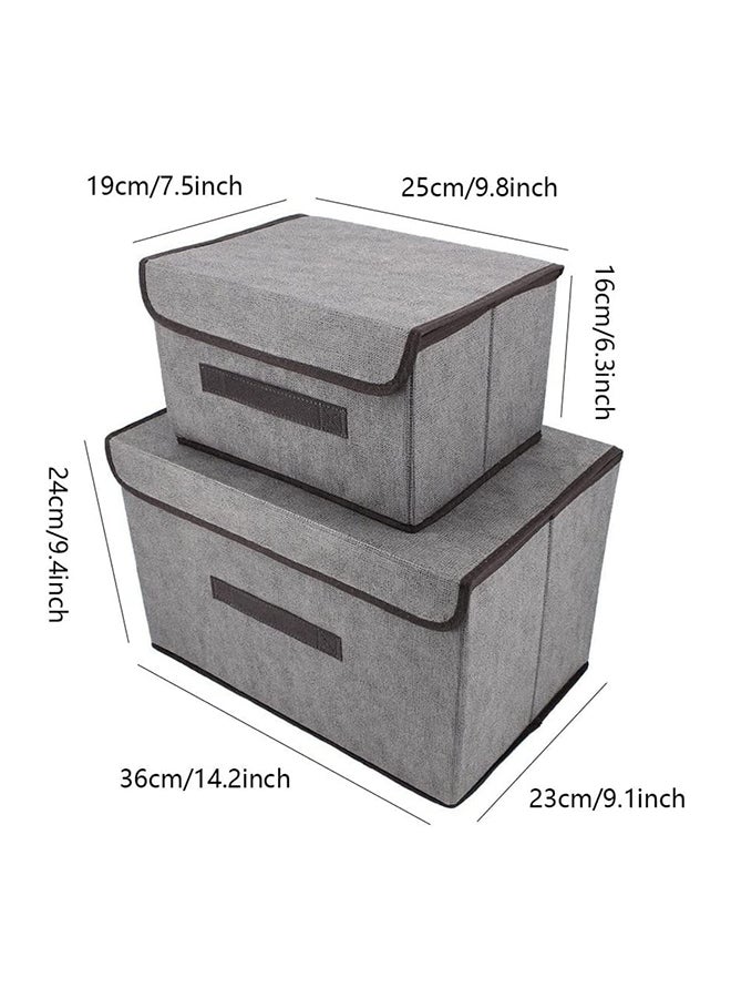 Loquat Pack Of 2 Foldable Storage Box With Lid Multicolour 36x23x24cm - Image 2