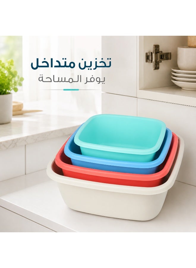 فافيلا طقم اطباق غسيل مربع 4 ق مقاسات - Image 4
