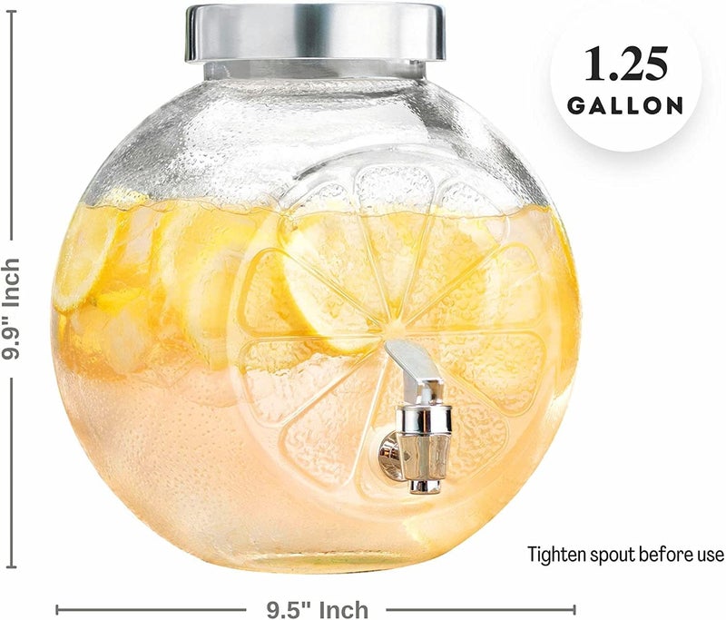 SANNYZ5000ML Round Glass Water Juice Tank Dispenser with lid Mason jarCork tap Handle Glass Pitcher Used for Beer Cocktails Juice Cold Drinks 1 Piece - Image 3
