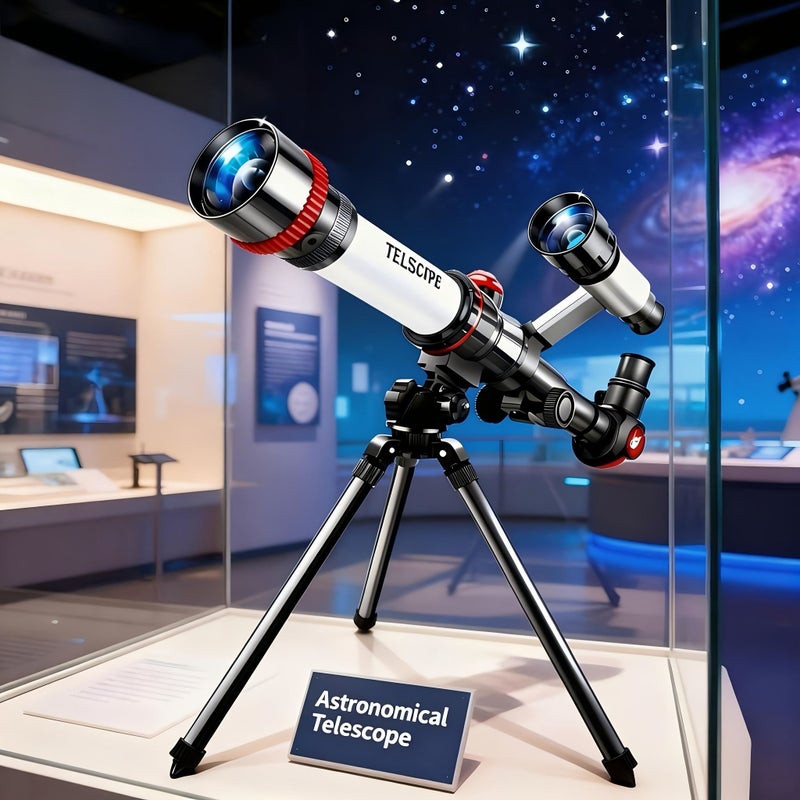 Scientific Educational Astronomical Telescope With 20x 30x 40x Eyepieces Objective Prism Finderscope Dual Tube Design 1pc Durable Material Beginner Christmas Gift Holiday Present - Image 1