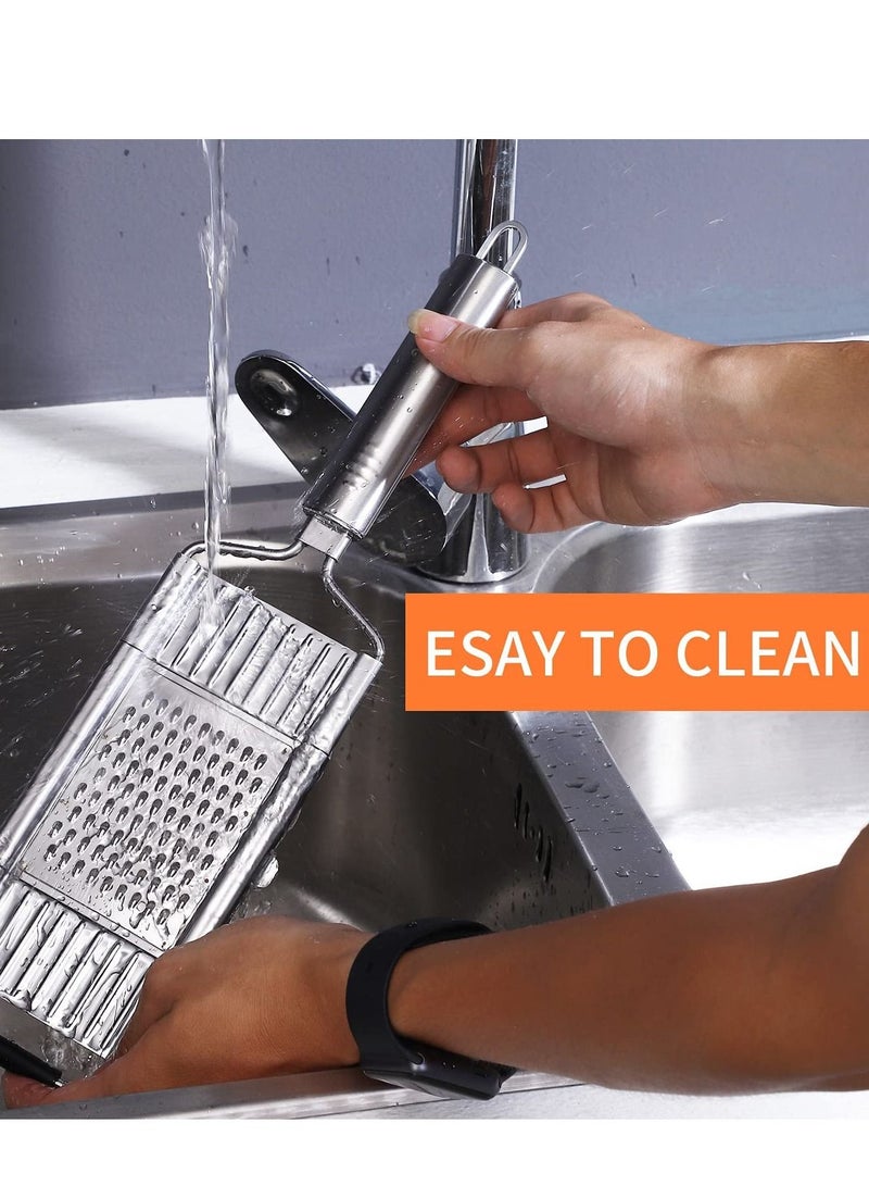 SYOSI Multipurpose Grater, Handheld 4 Adjustable Blades Set Stainless Steel, For Kitchen Tools Slicer, Lemon, Nutmeg, Chocolate, Vegetables, Fruits - Image 4