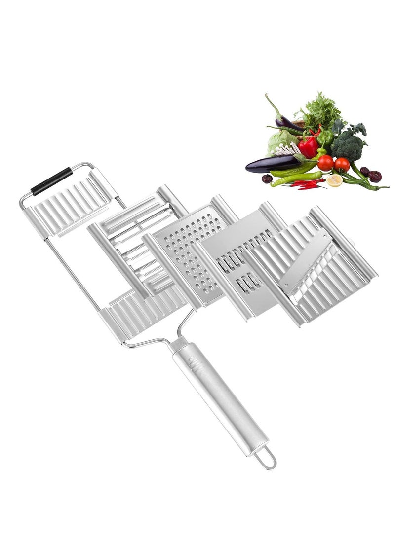 SYOSI Multipurpose Grater, Handheld 4 Adjustable Blades Set Stainless Steel, For Kitchen Tools Slicer, Lemon, Nutmeg, Chocolate, Vegetables, Fruits - Image 1