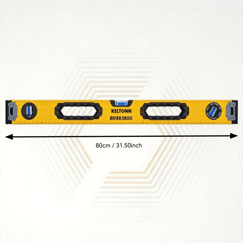 Professional Magnetic Spirit Level Heavy Duty Three Bubble Anti Fall Level with 800mm Range Vial 45 90 180 Degree High Accuracy Level Tool for Woodworking Building Site Use - Image 1