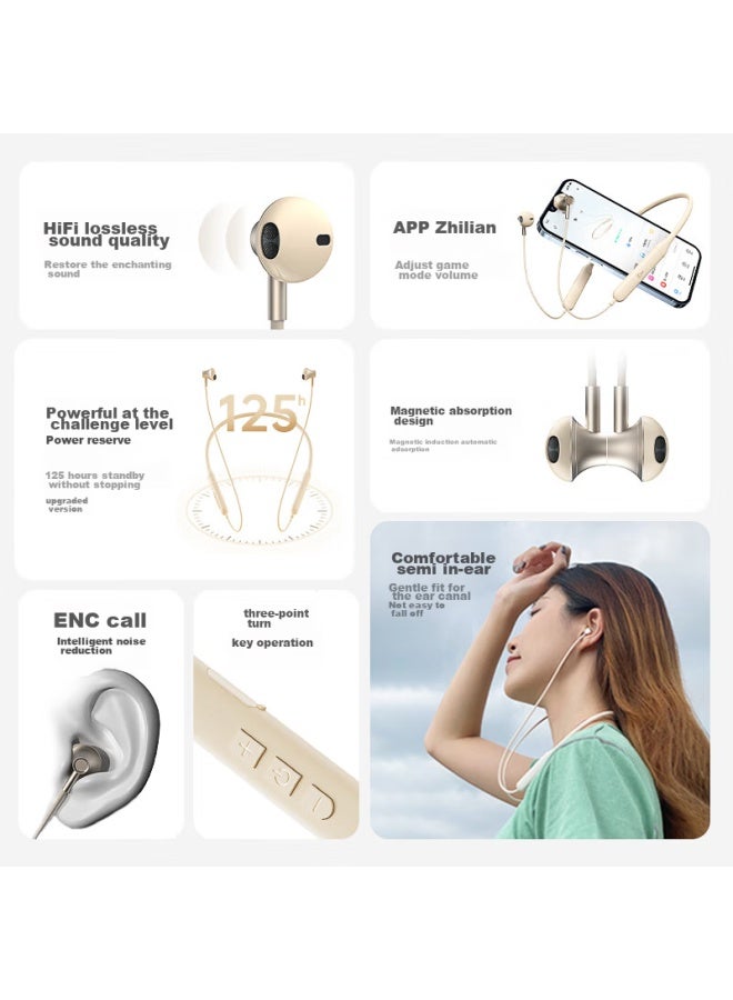 Ikf W1 S Neckband Bluetooth Earphones, In-ear Wireless Sports Earphones, For Running And Gaming, Low Latency, Lossless Sound Quality, Waterproof And Sweat-resistant, Compatible With Apple And Huawei, Sky Blue - Image 3