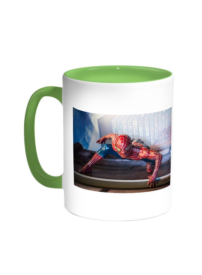 RYN Spider Man Printed Coffee Mug Green/White 11ounce