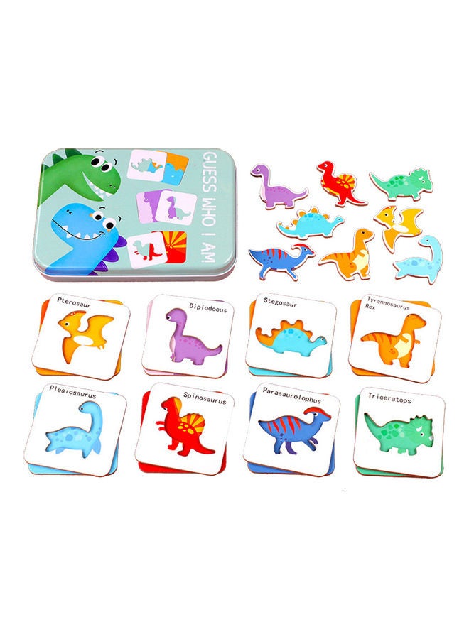 مجموعة بطاقات أحجية قطع تركيب بتصميم مطابقة الديناصورات