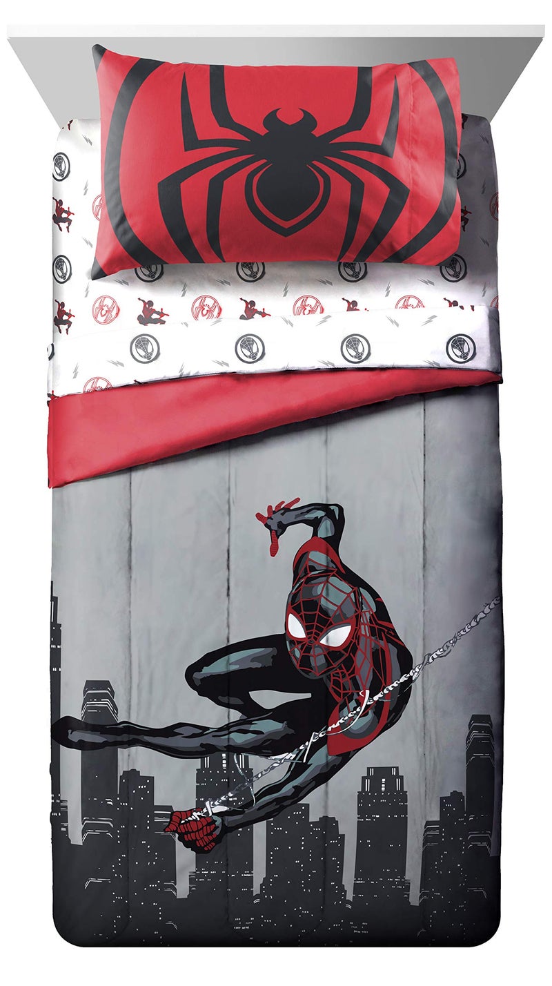 Jay Franco Marvel Miles Morales New Kid 7 Piece Full Bed Set - Includes Comforter & Sheet Set Bedding - Super Soft Fade Resistant Microfiber (Official Marvel Product) - Image 2
