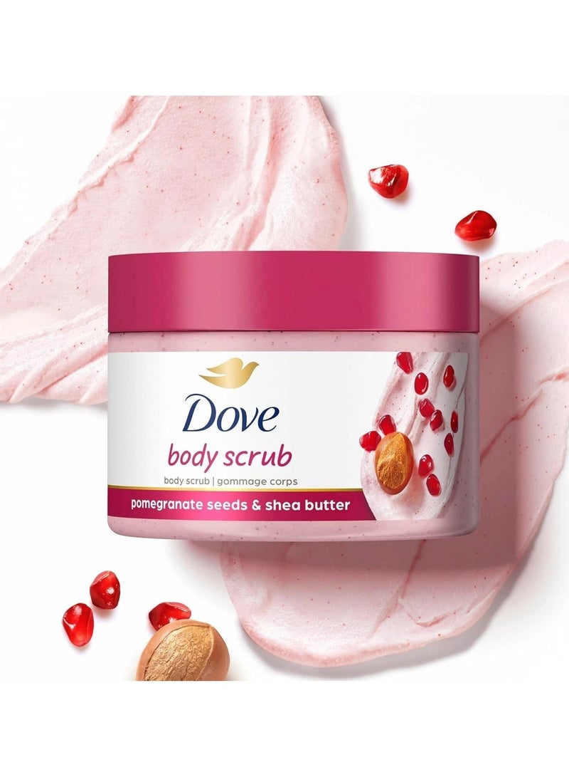دوف مقشر الجسم دوف، زبدة الشيا المرطبة وبذور الرمان | يغذي ويرطب البشرة الناعمة | خالٍ من الكبريتات، 298 جرام. - Image 2