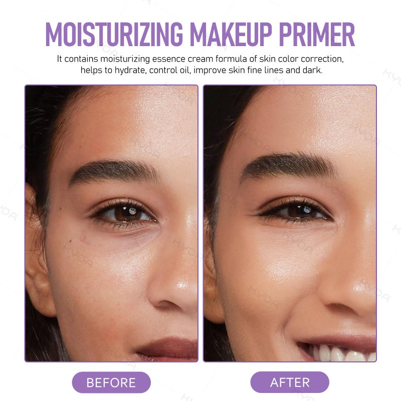 KYDA 3 in 1 Color Correcting Primer,SPF Makeup 50 PA+++,Color Correcting Serum, Moisturizing Makeup Sunscreen Primer Face, One Step Makeup Primer, Oil Control Skin Corrector,Purple Pink Green - Image 3