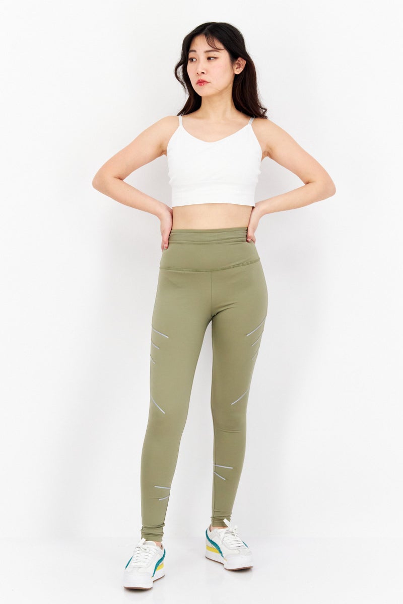 GUESS Women Sportswear Fit Training Leggings, Olive - Image 4