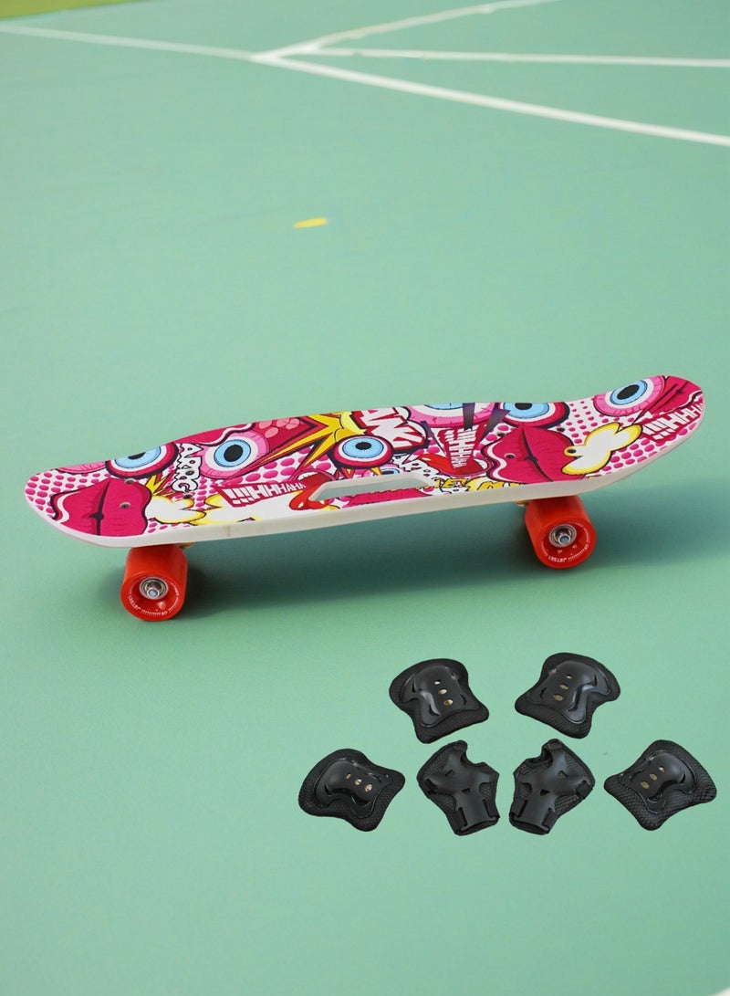 إيزي فيتشور لوح التزلج إيزي فيوتشر كروزر للأطفال والمراهقين والمبتدئين - لوح تزلج صغير للأطفال، لوح تزلج قصير، لوح تزلج كروزر للأطفال من سن 6 إلى 12 عامًا، لوح تزلج كامل يتضمن مجموعة معدات الحماية - Image 5