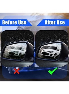 Generic 4Pieces Car Rearview Mirror Film, Rainproof Waterproof Anti Fog Mirror Film, Transparent HD Protective Sticker Universal for Car Windows, Rearview Mirrors  - Image 5