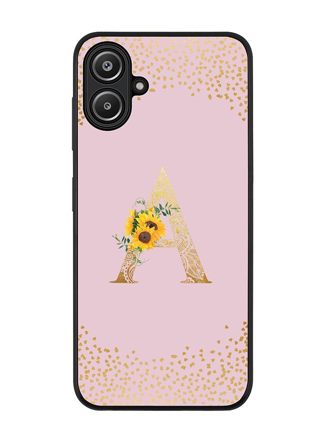 Stylizedd For Samsung Galaxy A06 Case,Slim fit Camera Protection, Shockproof Thin Phone cover - Custom Floral Monogram - A (Pink ) - Image 1