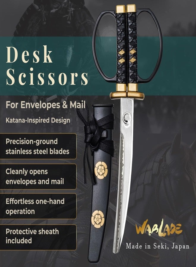 Wablade Japanese Samurai Katana Sword Shape Scissors 7.3 inch Made in JAPAN (Tokugawa Ieyasu) - Image 2