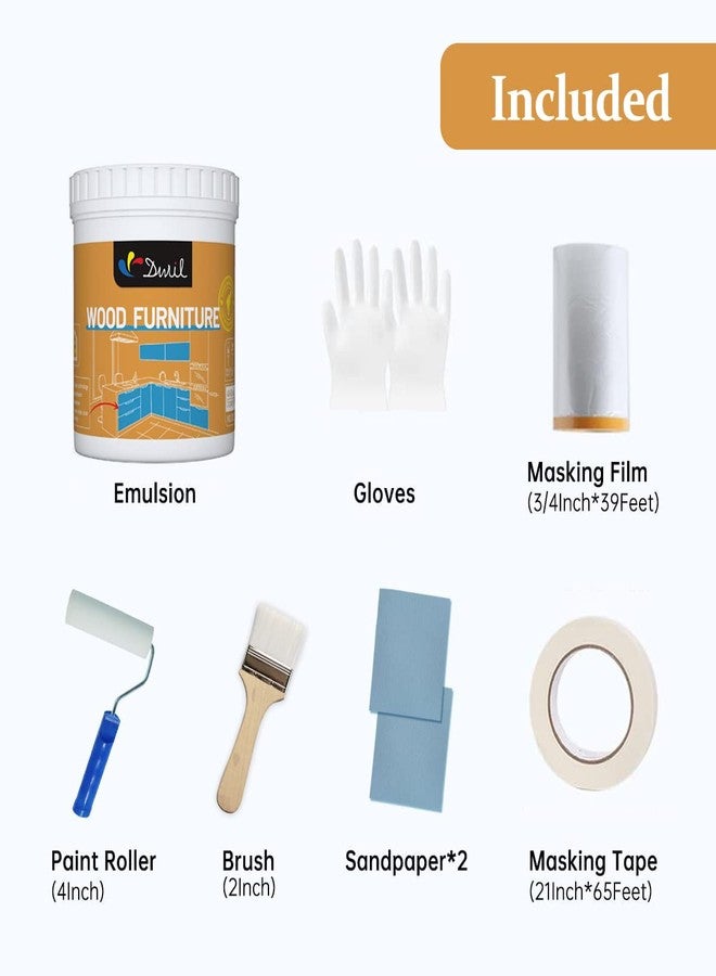 DWIL Acrylic Wood Paint for Furniture - Semi-Gloss Paint Suitable for Wood Surface Renovation, Water-Based All match Paint, Non-Toxic & Odorless, Eco-Friendly & Healthy (32OZ, Amber) - Image 4