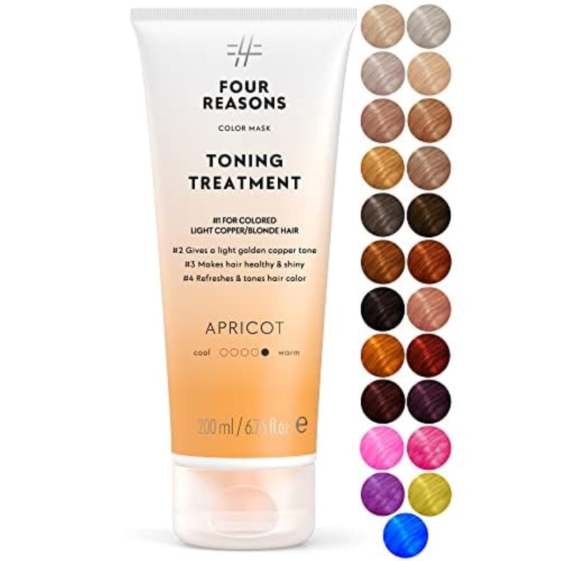 FOUR REASONS Color Mask  Apricot  27 Colors Toning Treatment Color Depositing Conditioner Tone  Enhance ColorTreated Hair  Semi Permanent Hair Dye Vegan and CrueltyFree 676 fl oz