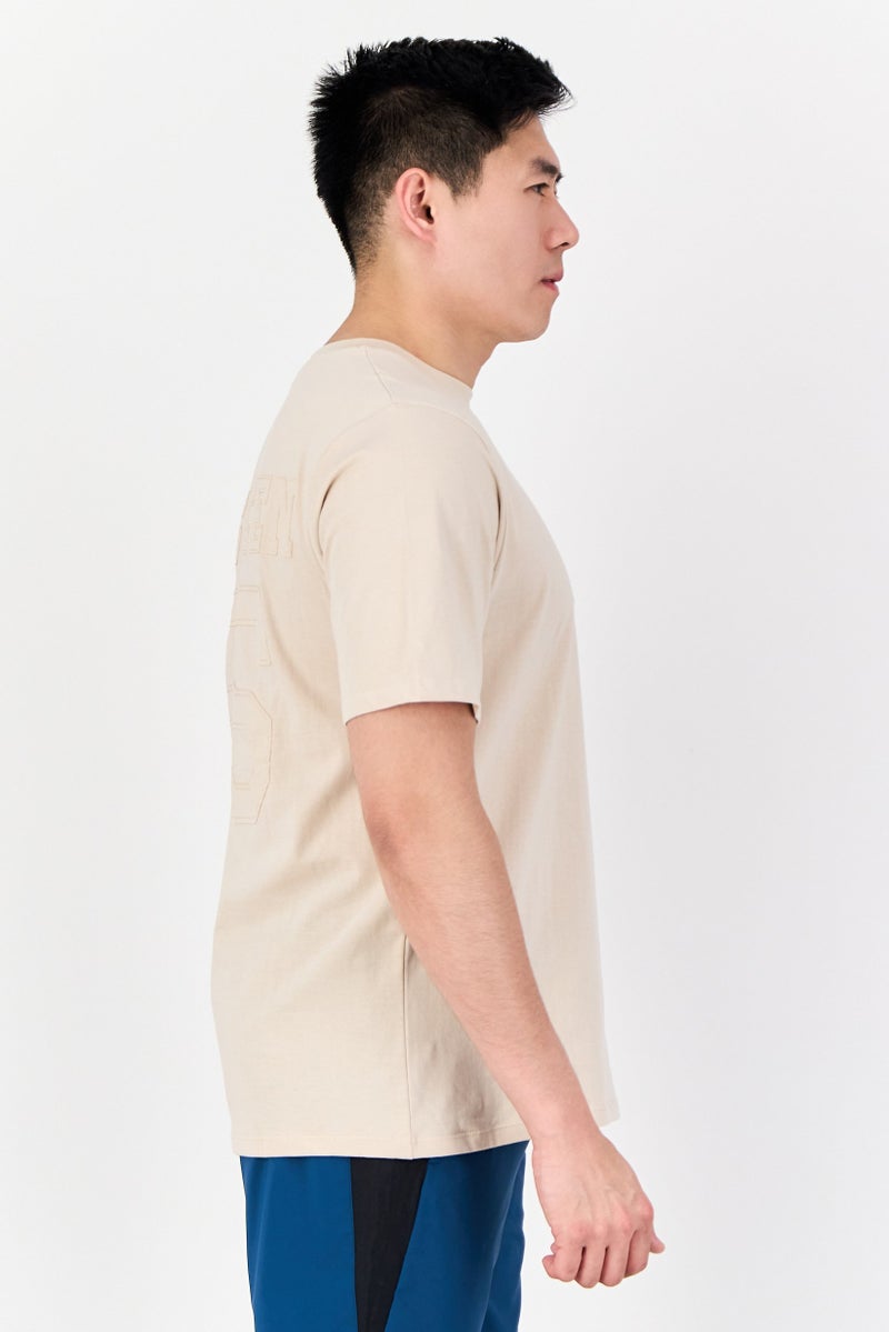 Reebok Men Sportswear Fit Short Sleeve Outdoor T-Shirt, Beige - Image 2