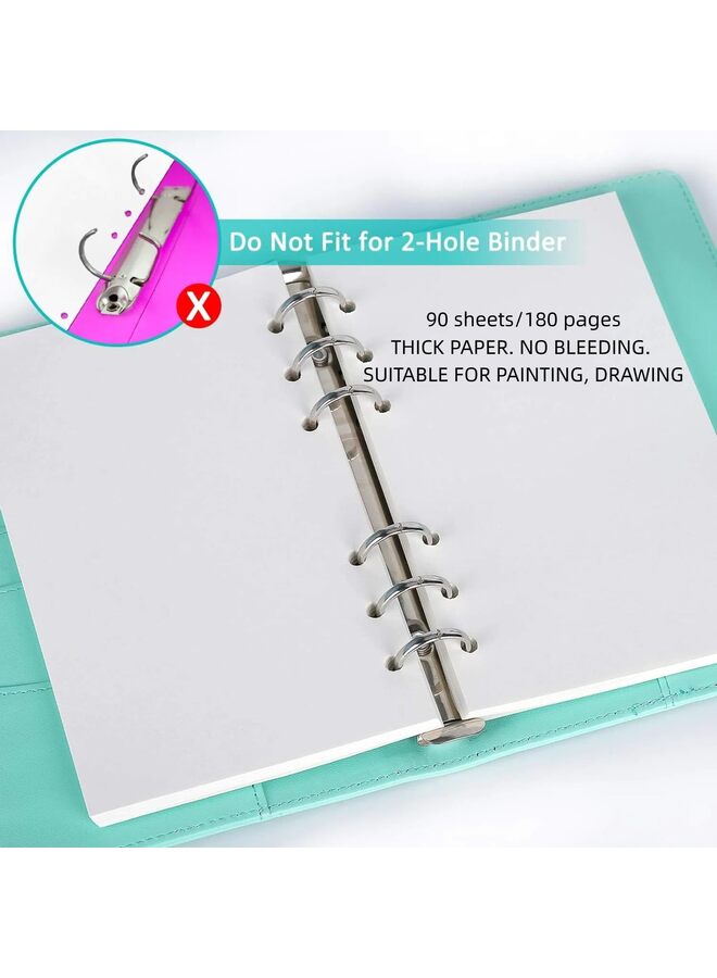LAMAY 90 Sheets A5 Refill Paper 6 Hole Loose Leaf Paper 100GSM Diary Refill 180 Pages Lined Paper for Notebook and Diary - Image 4