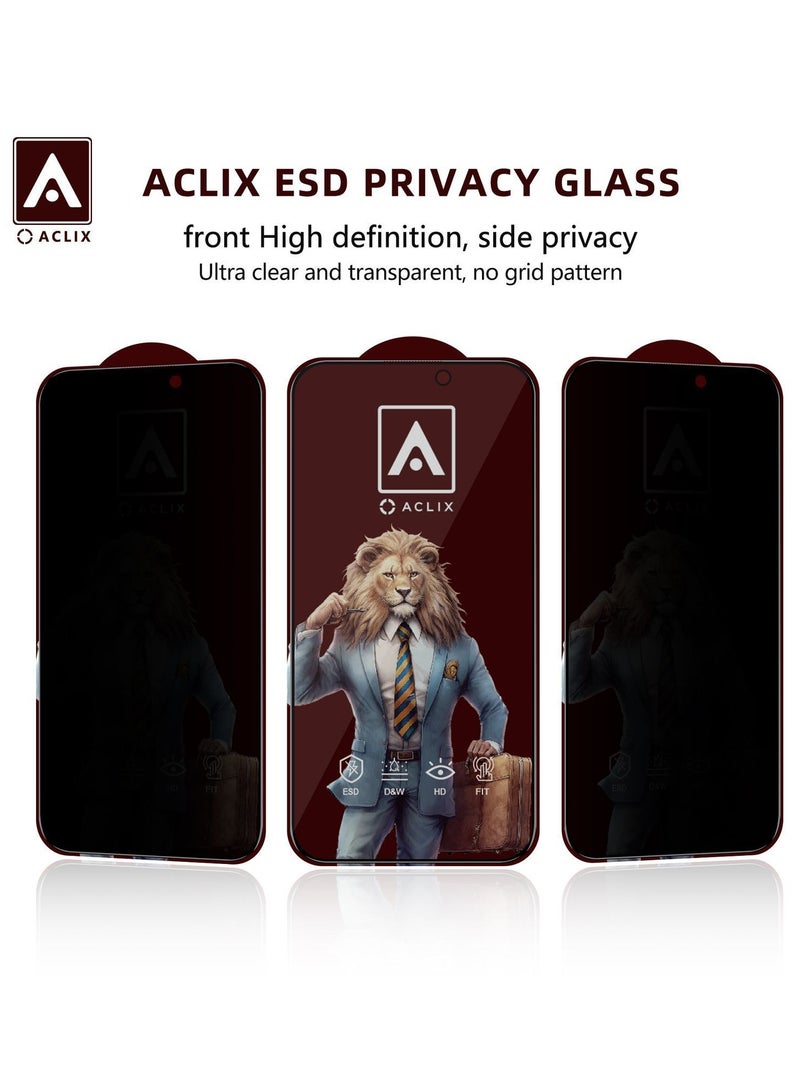 ACLIX Anti-Spy Privacy Tempered Glass Screen Protector For Apple iPhone 16  Plus Black