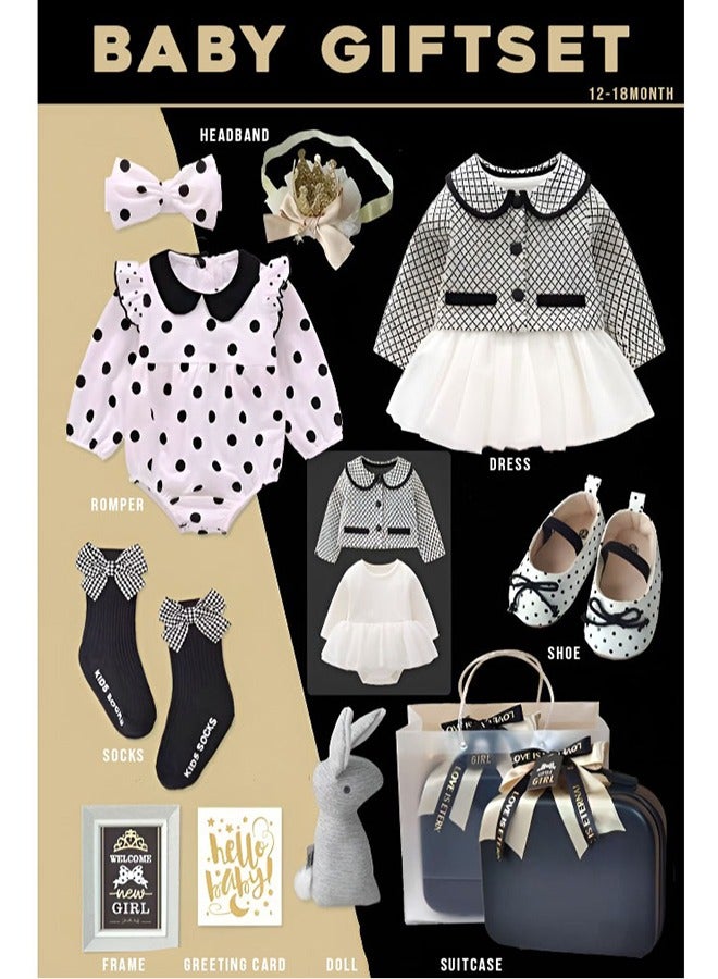 Newborn Baby Girl Accessories Set Premium Giftset with Dress for 12 to 18 Months for Girls - Image 3