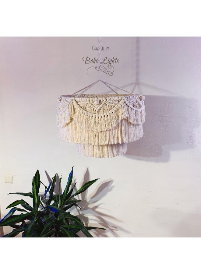 Antikiano Macrame Hanging Lantern,Boho Pendant Lamp,Tassel - Image 1