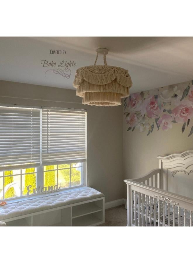 Antikiano Macrame Hanging Lantern,Boho Pendant Lamp,Tassel - Image 3