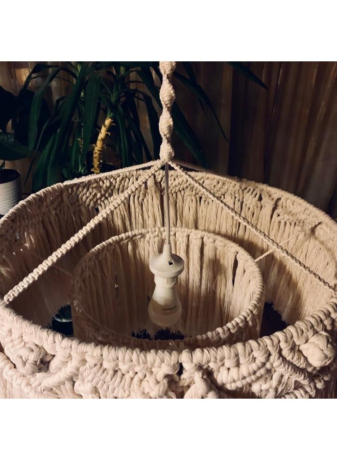 Antikiano Macrame Hanging Lantern,Boho Pendant Lamp,Tassel - Image 4