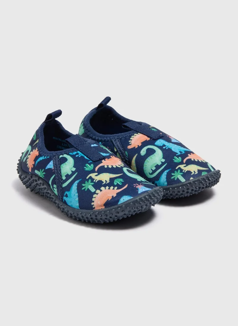Matalan Boys Navy Dino Swim Shoes