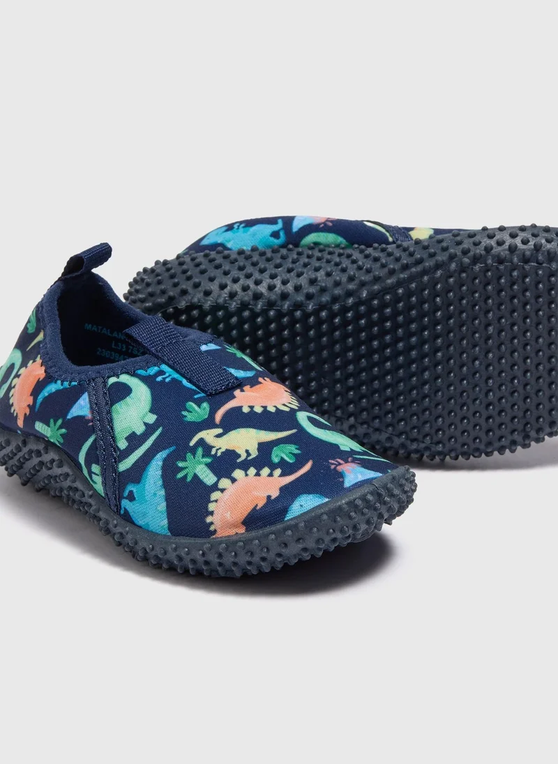 Matalan Boys Navy Dino Swim Shoes