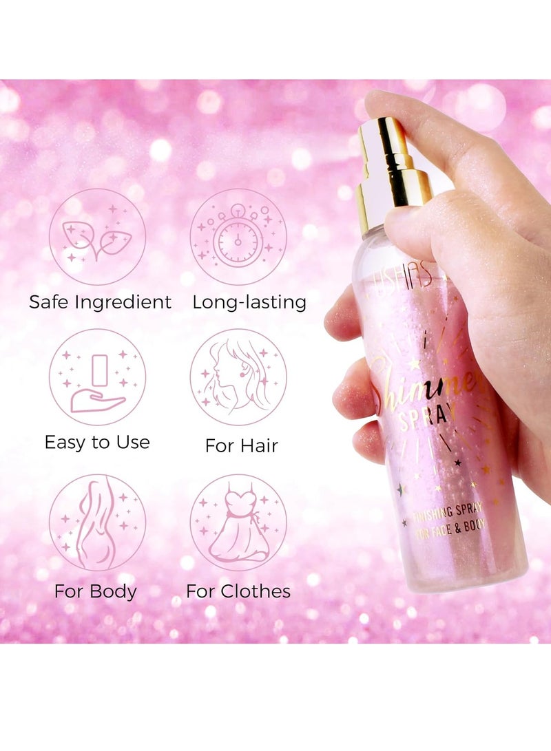 Ushas Glitter Spray, Long-lasting Body Shimmer Spray 110ML, Glitter Makeup for Face Body, Festival Glitter for Birthday Party (Purple) - Image 4
