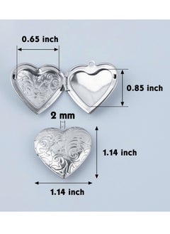 SYOSI Heart Photo Frame Charms for Jewelry Making, Unique Stainless Steel Picture Locket Charm for Anniversary, 10PCS  - Image 2