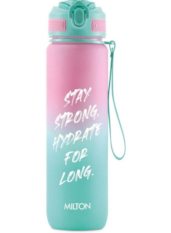 Milton MILTON Gen'Z Water Bottle(Stay Strong) with Straw 1000 ml Shaker  (Pack of 1, Pink, Plastic) - Image 1