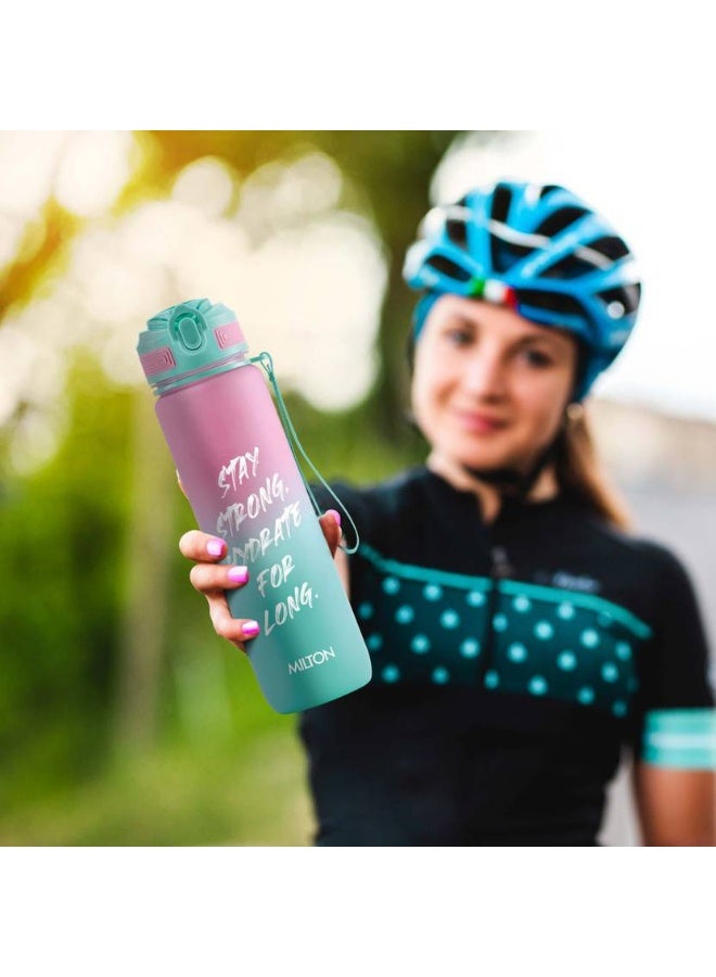 Milton MILTON Gen'Z Water Bottle(Stay Strong) with Straw 1000 ml Shaker  (Pack of 1, Pink, Plastic) - Image 5