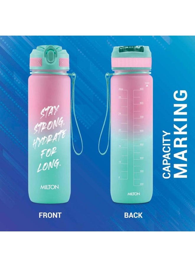 Milton MILTON Gen'Z Water Bottle(Stay Strong) with Straw 1000 ml Shaker  (Pack of 1, Pink, Plastic) - Image 4