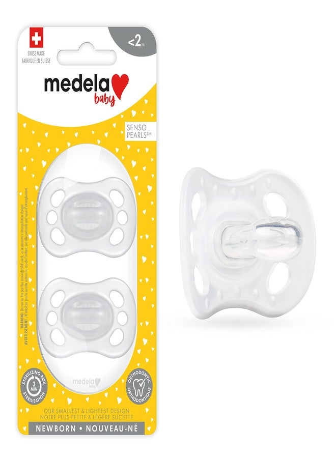 Medela Baby Pacifier | Newborn 0-2 Months | 2-Count | Includes sterilizing case | Silicone- and BPA-Free | Supports Natural Suckling | Clear - Image 1
